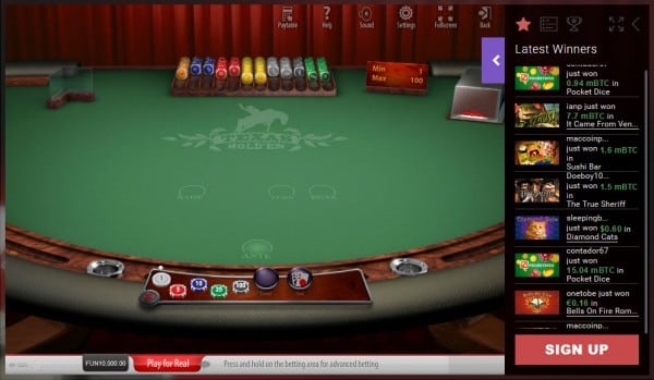 Poker game at Bitstarz Casino