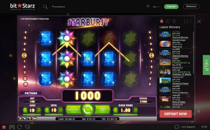 Starburst Pokie at Bitstarz