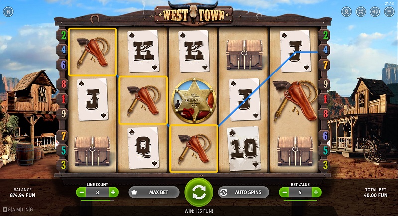 7Bit Casino Review - West Town Slot by BGaming - 20 Free Spins - No Deposit Bonus