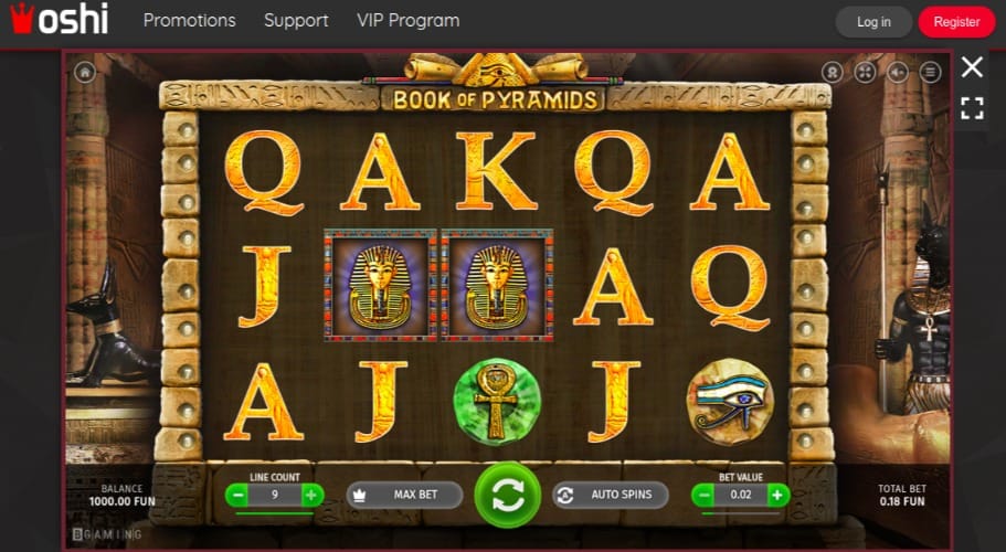 Book of Pyramids Slot at Oshi Casino