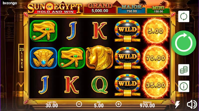 Playing Sun of Egypt Slot at Casino Rocket 