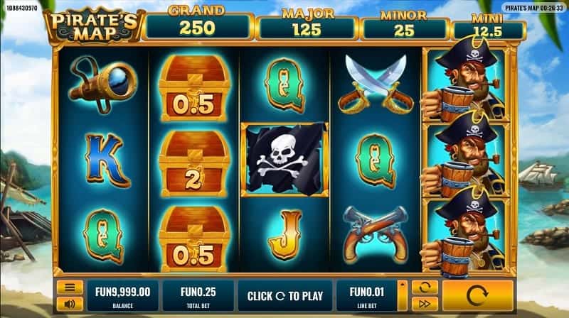 Pirat's Map Pokie by Platipus at GetSlots Casino