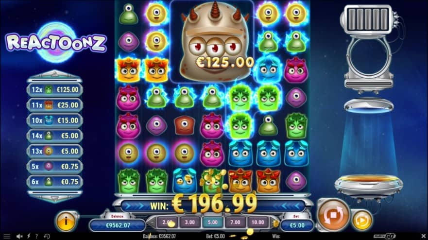 Reactoonz Pokie by Play'nGo at Fast Pay Casino