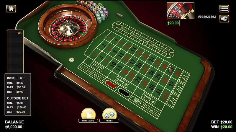 Roulette Game at ViggoSlots Casino