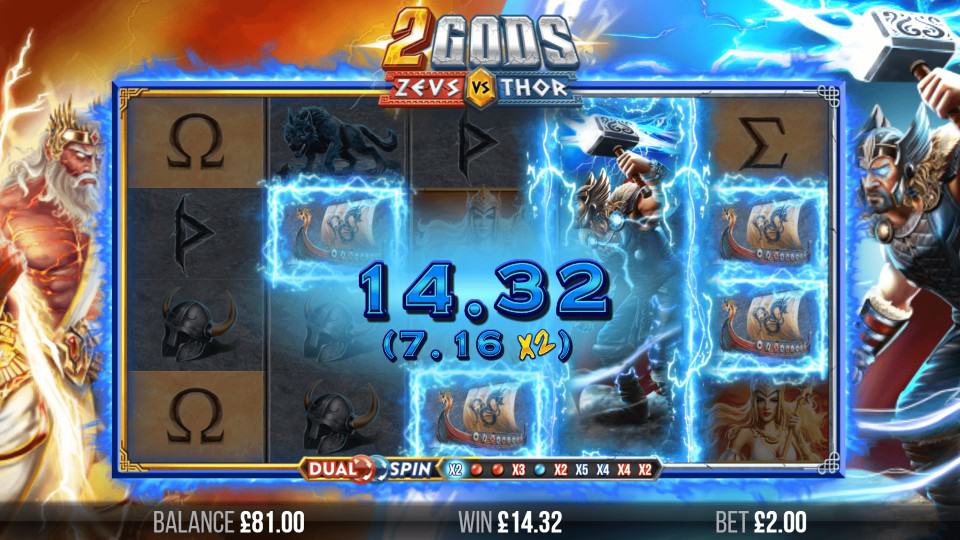 2 Gods Zeus vs Thor Slot by Yggdrasil