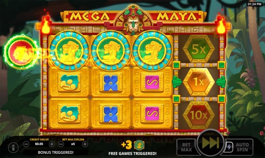 Mega Maya Pokie by Swintt at Bitkingz Casino