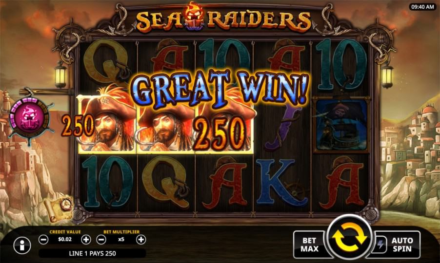 Sea Raiders Pokie by Swintt at Bitkingz Casino