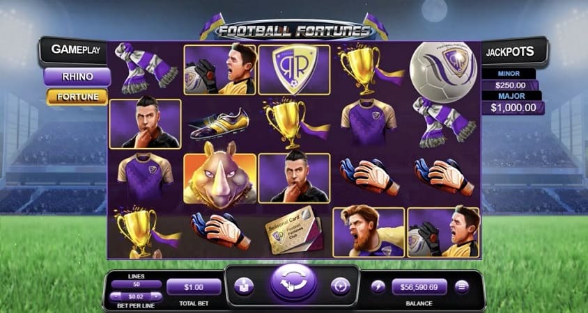 Football Fortunes Pokie by RTG at Ozwin Casino