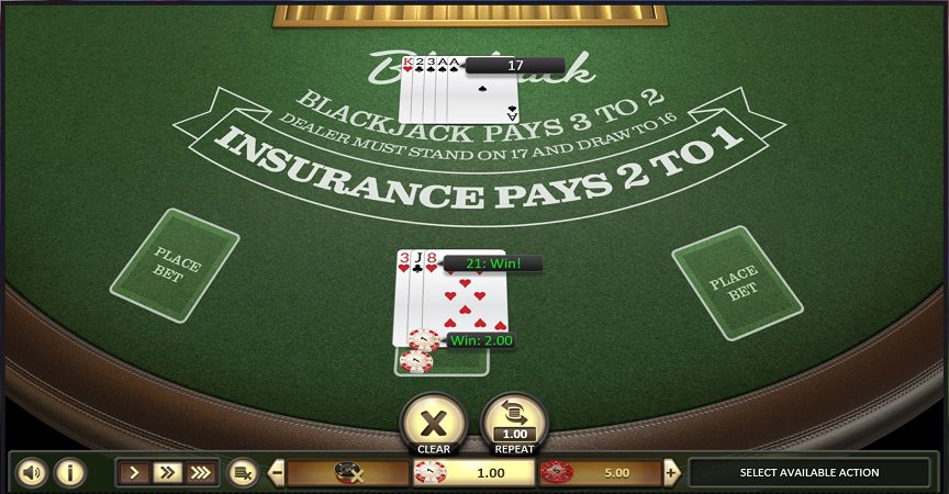 Pokie Place Casino Review - Blackjack game by BetSoft