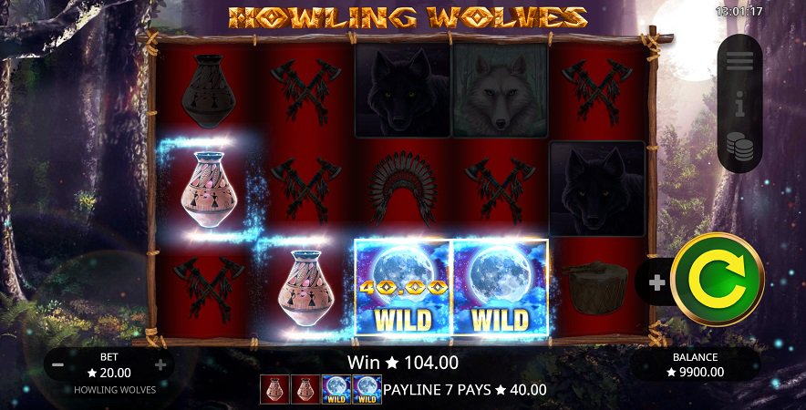 QueenSpins Review - Howling Wolves Pokie by Booming Games