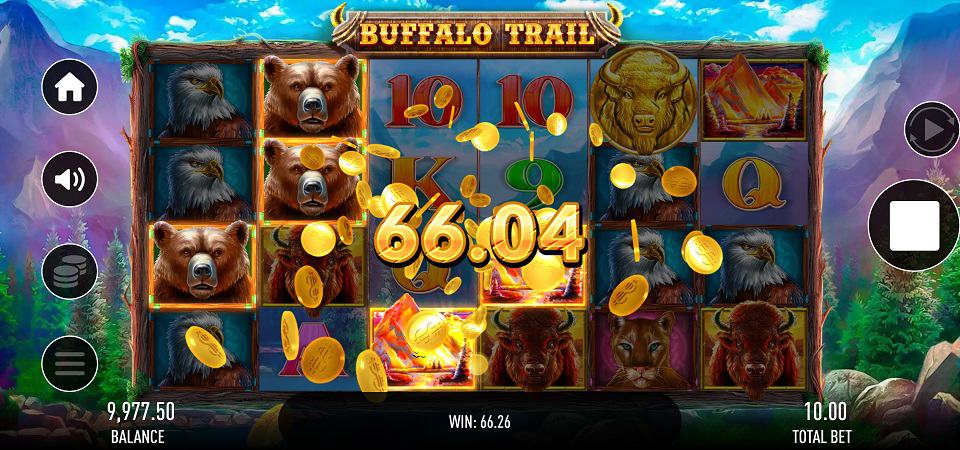 Screenshot of Buffalo Trail Pokie Game by GameBeat - Dazard Casino