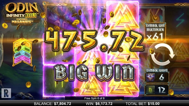 Screenshot of Odin Infinity Reels Pokie Featuring Megaways by ReelPlay