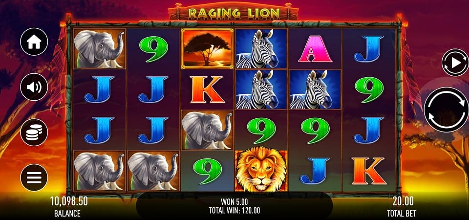 Raging Lion Pokie Game by GameBeat - Dazard Casino