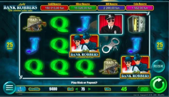 Lucky Bank Robbers Slot Game by Belatra at NineCasino