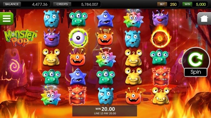 OZ Las Vegas Casino - Monster Pop Pokie by BetSoft