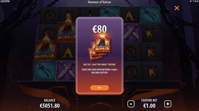 Hammer of Vulcan Pokie by Quickspin at Bitdreams Casino