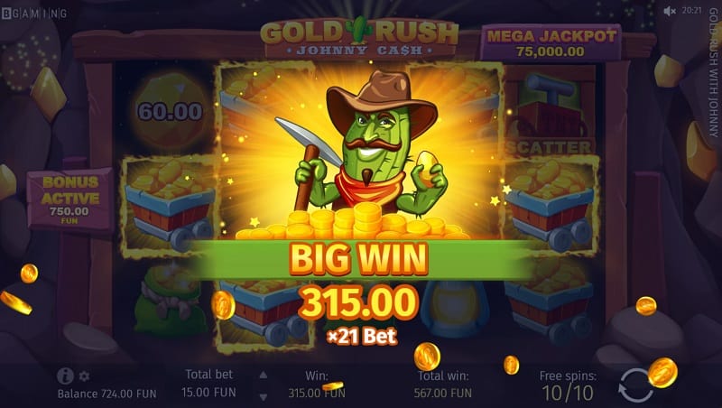 Gold Rush with Johnny Cash Pokie by BGaming at BetandPlay Casino