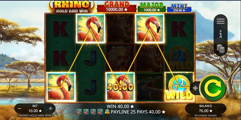 Rhino Hold and Win Pokie by Booming Games